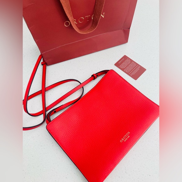 Oroton Handbags - OROTON Red Leather Crossbody Bag NEW